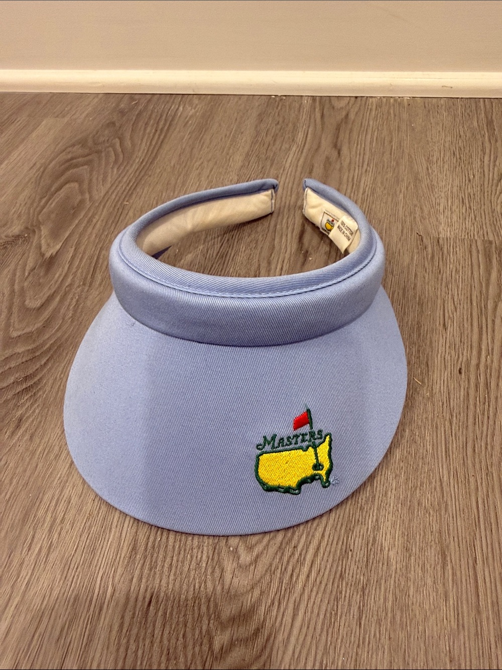 Masters Light Blue Visor with Yellow Embroidered Logo by American Needle